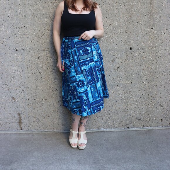 vintage hawaiian barkcloth skirt - Picture 1 of 7